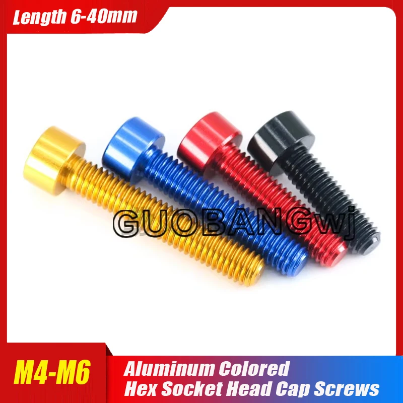 

7075 Aluminum Colored Hex Socket Head Cap Screws M4 M5 M6, Lightweight Frame Screws for DIY RC Models 1Pack