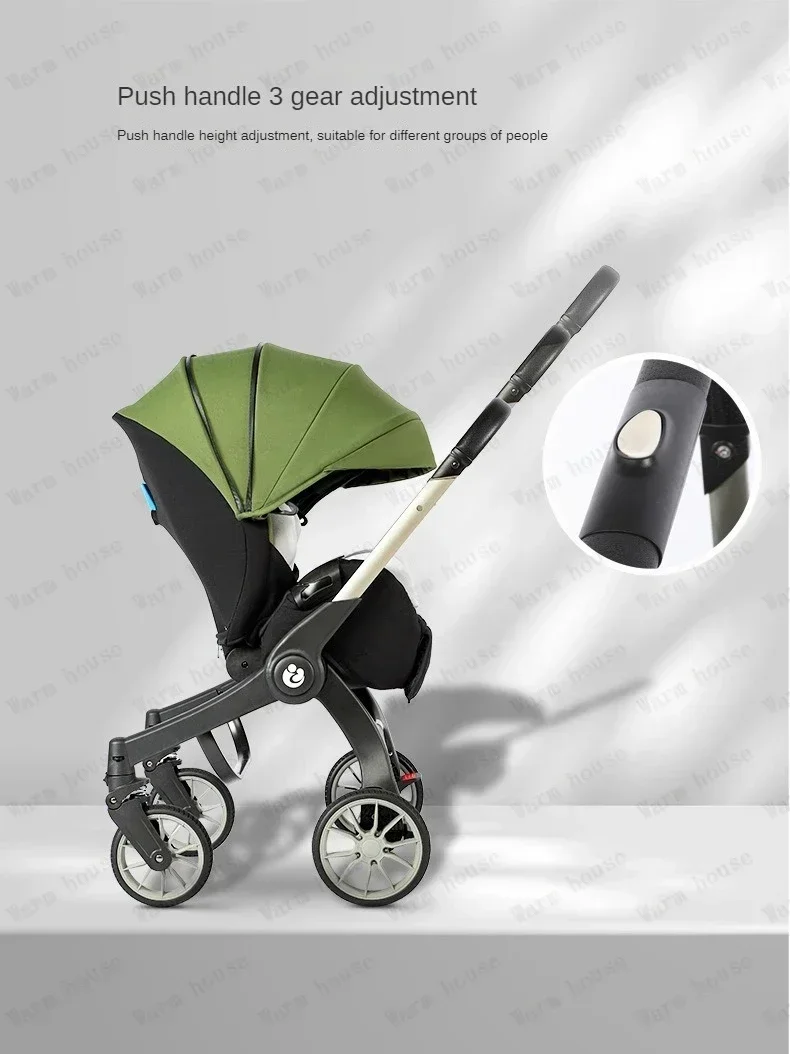EU auf Lager 4In1 Kinderwagen, multifunktionaler Kinderwagen faltbar mit Autositz Babyautowagen tragbarer Kinderwagen 3in1 – Detail 25