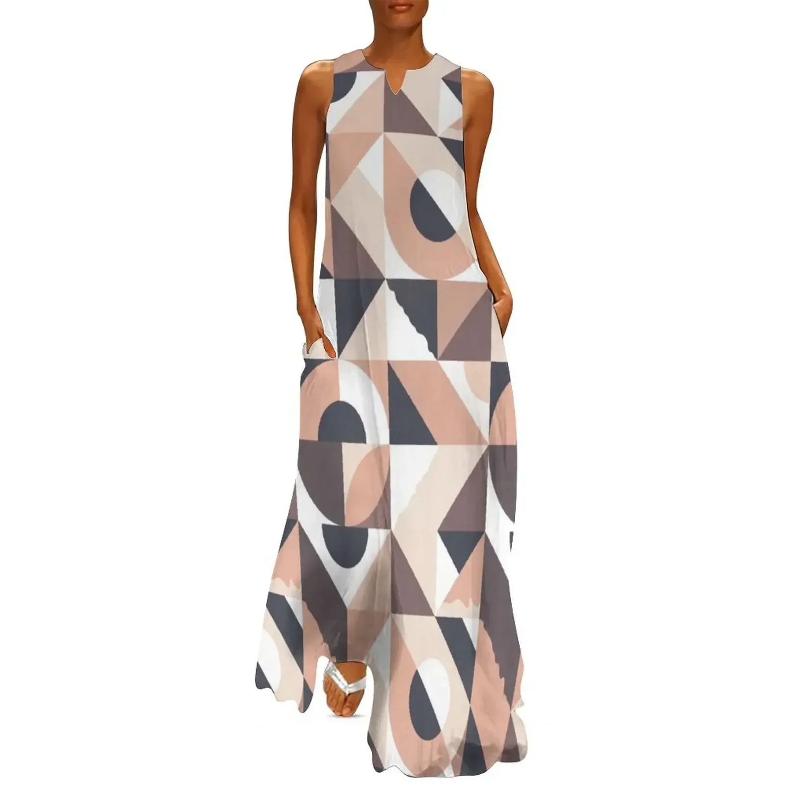

Geometric pattern Long Dress summer women's dress 2025 Woman clothes Clothing female Dress