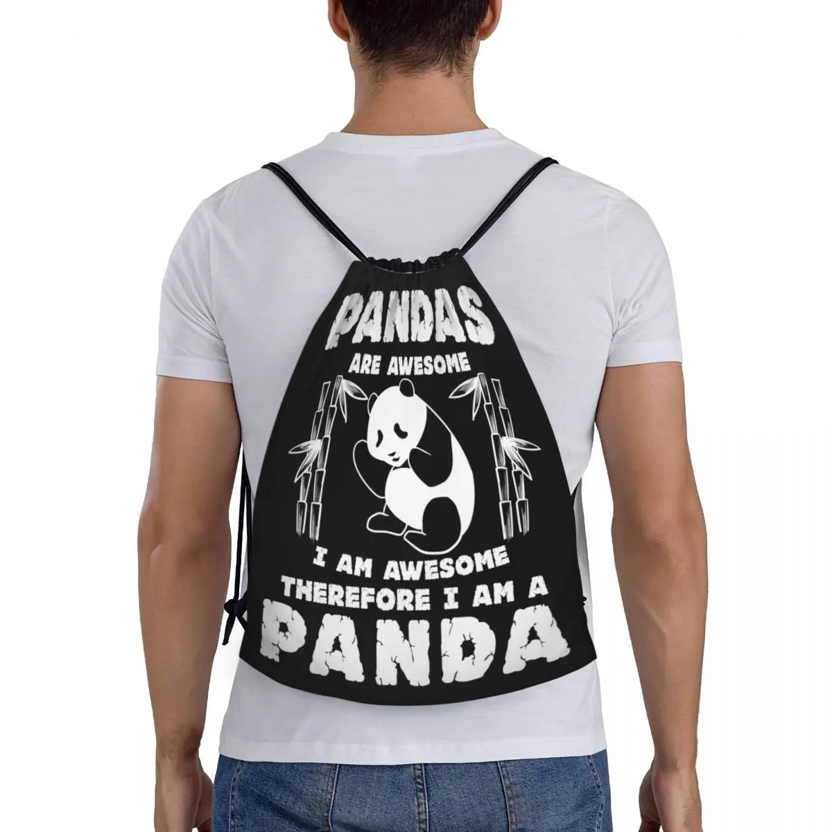 Pandas sind fantastisch Ich bin fantastisch Panda Bär Kordel zug Rucksack Sport Sporttasche für Frauen Männer Training Sackpack