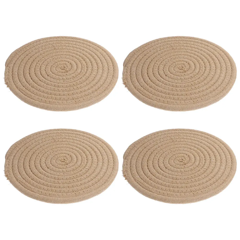 4 قطعة مقاومة درجات الحرارة العالية موقد كهربائي وعاء الحصير جولة القطن المنسوجة المفارش العزل الحراري الجدول حماية