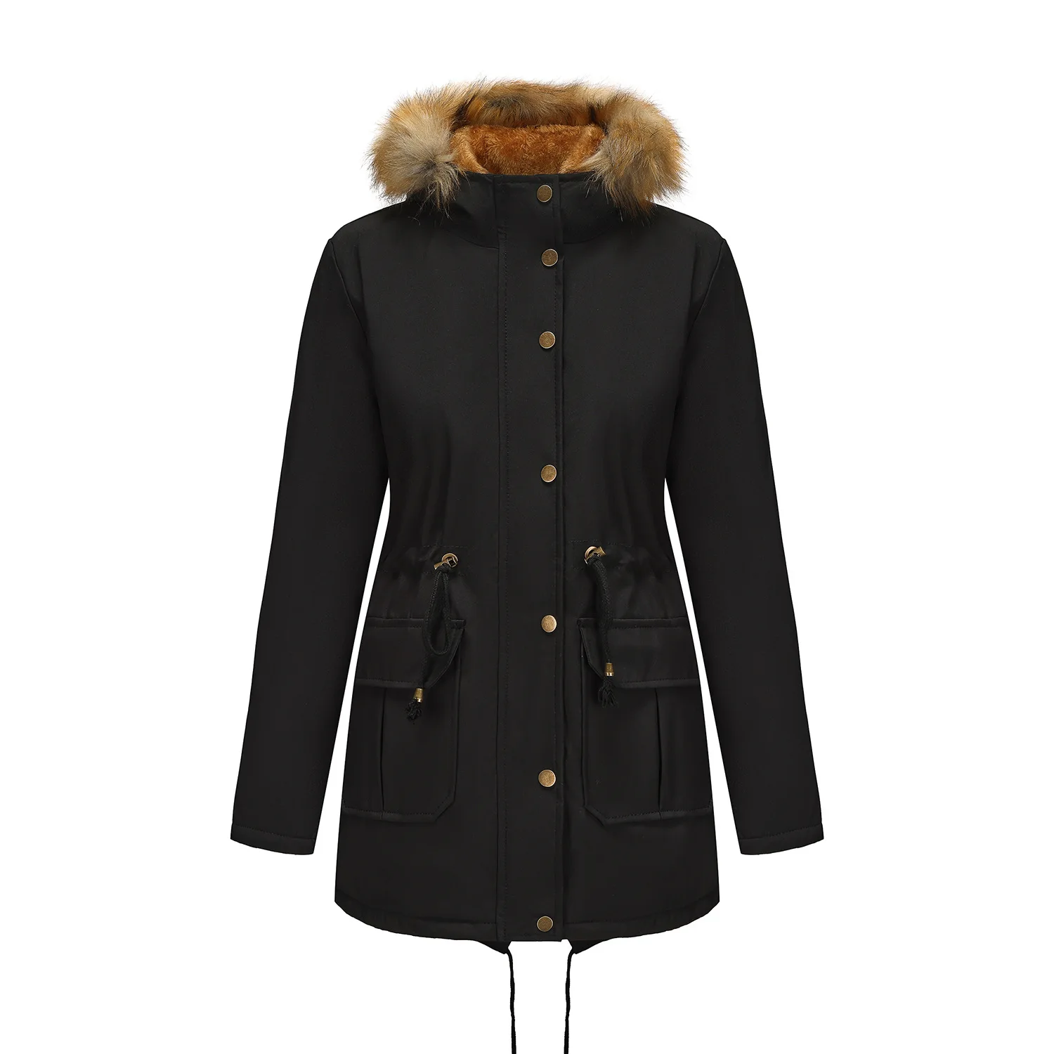 

Новая зимняя модная повседневная хлопковая куртка с длинными рукавами и карманами на молнии, однотонная приталенная теплая хлопковая куртка с капюшоном, 5 цветов