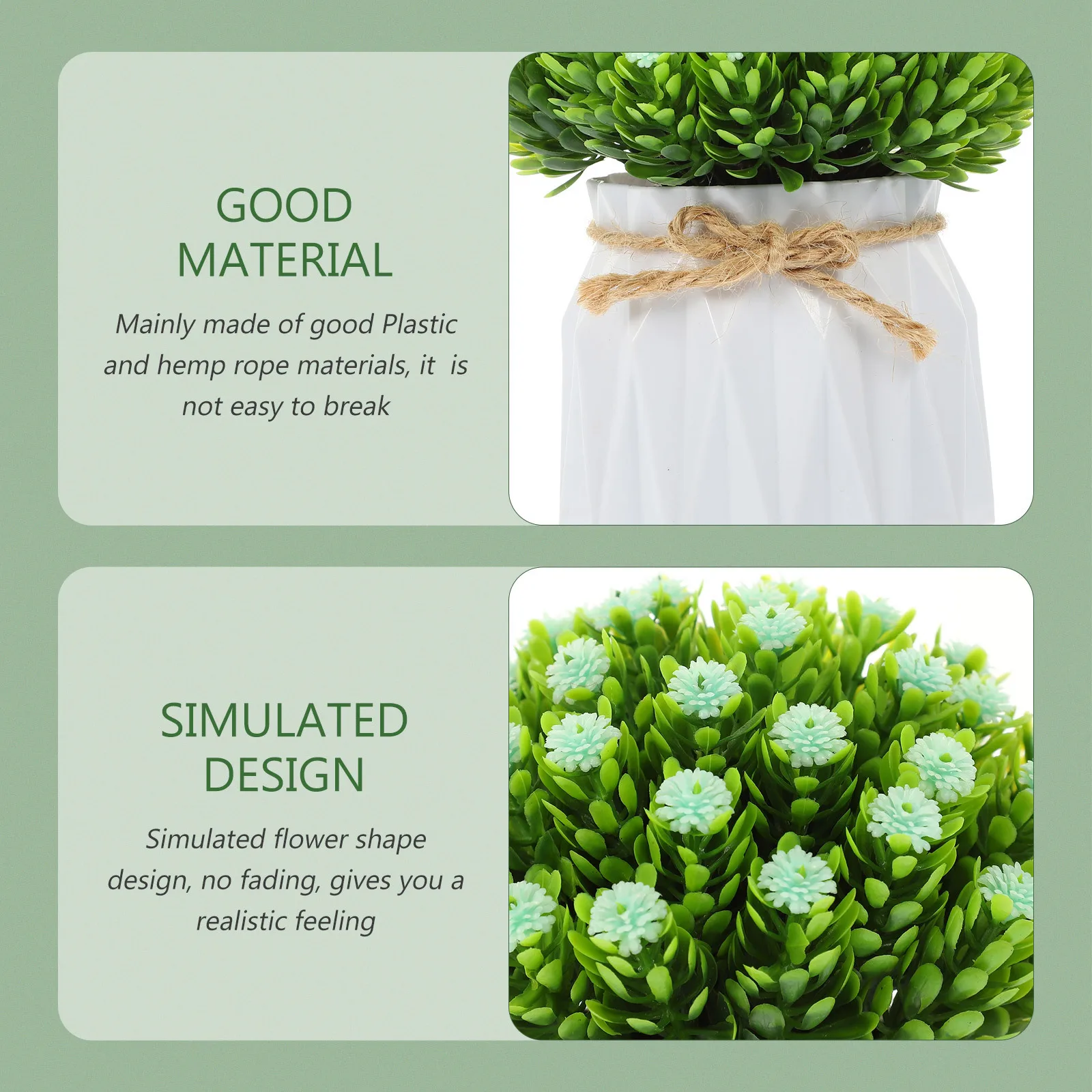 

Simulated Gypsophila Bonsai Realistic Fake Flower Decor For Home Office Tabletop Desktop Artificial Plant Wear-Resistant