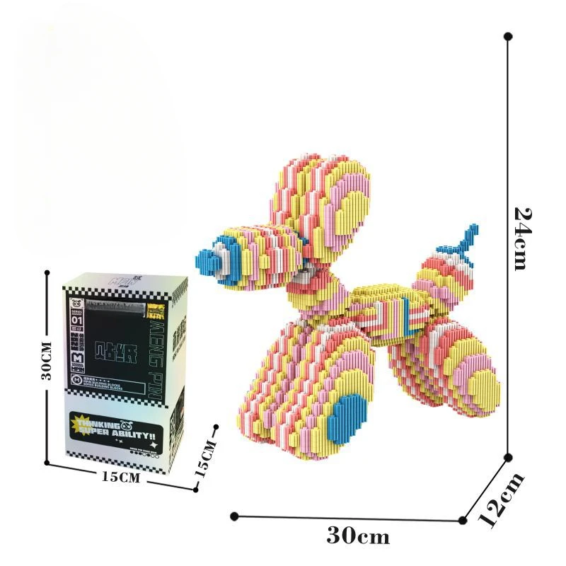 Cute Dog Series Semi-dissection Balloon Dog Ornament Splicing Series Building Block Puzzle Assembly Micro Particles Gift