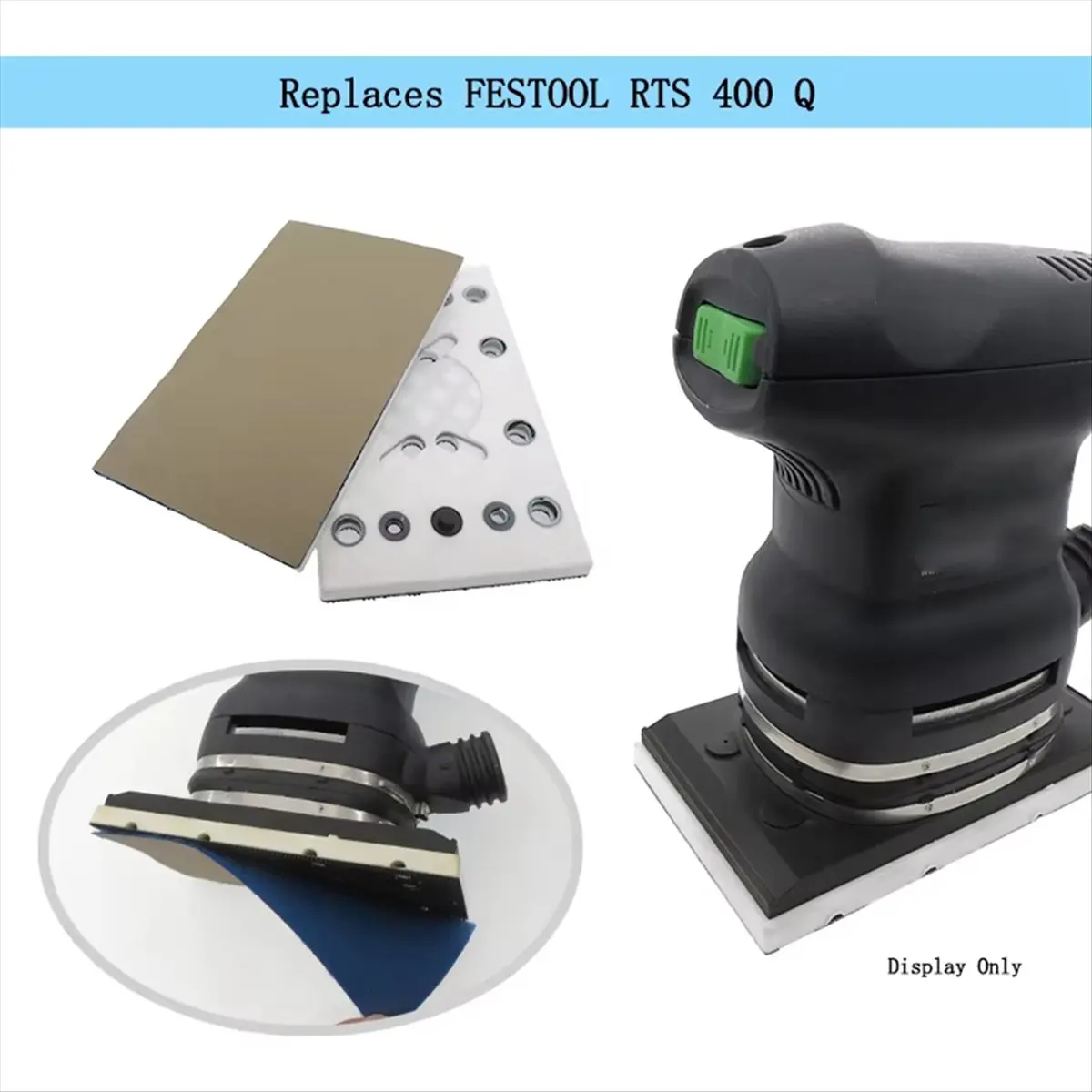 130X80mm Hook Andloop Sanding Pad 12 Holes Replacement Plate for 400 Square Polishing Disc Sanding Pad