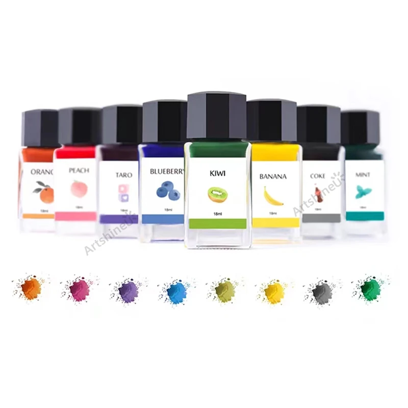 18ML Color Ink Set Fountain Pen Brush Ink Refilling Smooth Liquid For Art Writing Painting Signature Graffiti Gift Office School