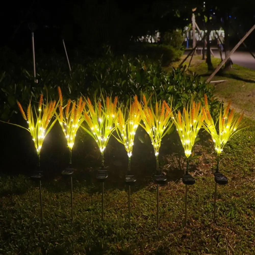 

7 Heads Design Solar Powered Light Solar Powered Ground Plug Ground Mounted Light Decorative Lighting Rice Lamp Style