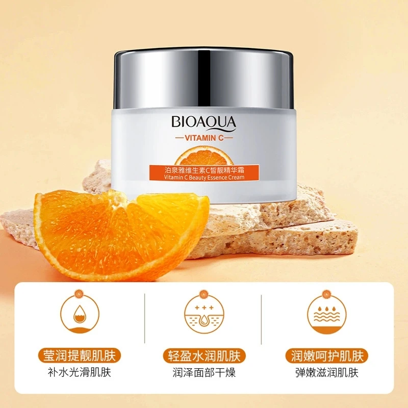 Bioaqua Vitamin C Face Cream Whitening Moisturizing Tender Anti-Aging Anti Wrinkles Facial Cream Face Essence Cream Skin Care