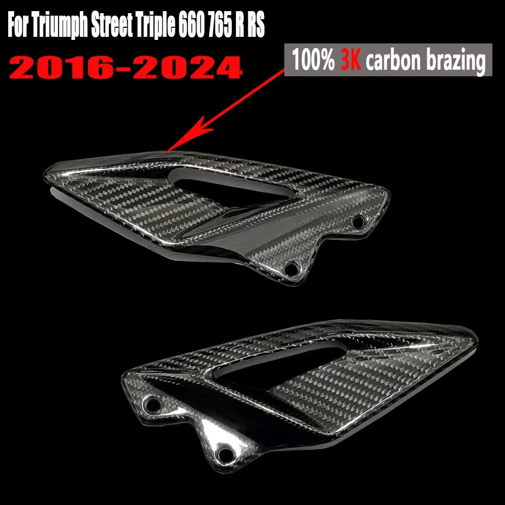 Per Triumph Street Triple 660 765 R RS 2016-2021 2022 2023 2024 accessori moto in fibra di carbonio piastre di protezione del tallone poggiapiedi