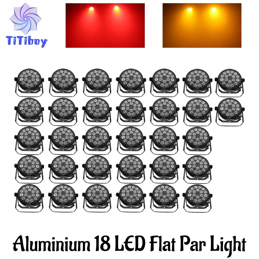 알루미늄 플랫 파, 합금 파, LED 슬림 파, 18x18W RGBWA UV 워시 라이트, 디스코 호텔용 전문 DJ 파, 18x12W, 4 인 1, 32 개 세금 없음