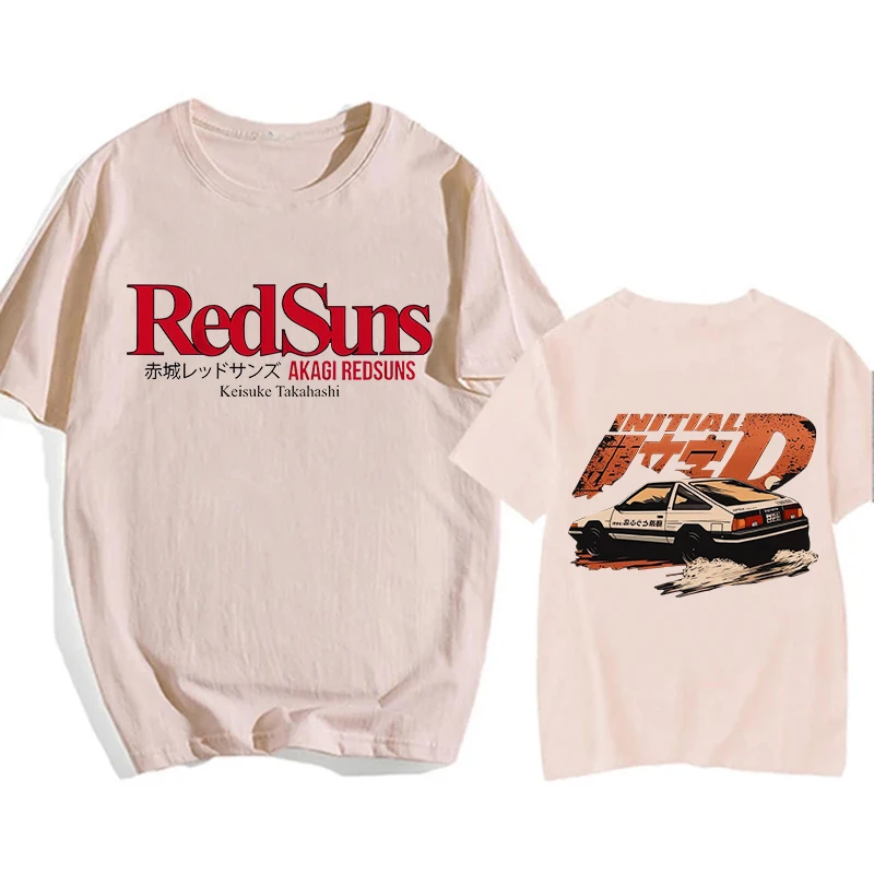 Redsuns Cartoon Gothic Tops Japanese Anime Initial D EU Size T-Shirt AE86 Funny Harajuku Manga Tshirt Men Graphic Tee Shirt Male