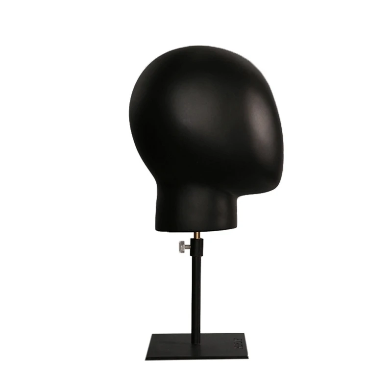 غطاء رأس مانيكان أسود للشعر المستعار ، دمية تدريب النظارات ، حامل التصميم
