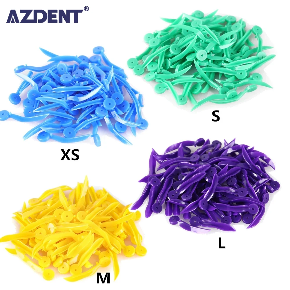 AZDENT 100 Pcs/Box Dental Wedges Tooth Gap Wedge with Holes Size Large Medium Extra small Small Dentistry Disposable