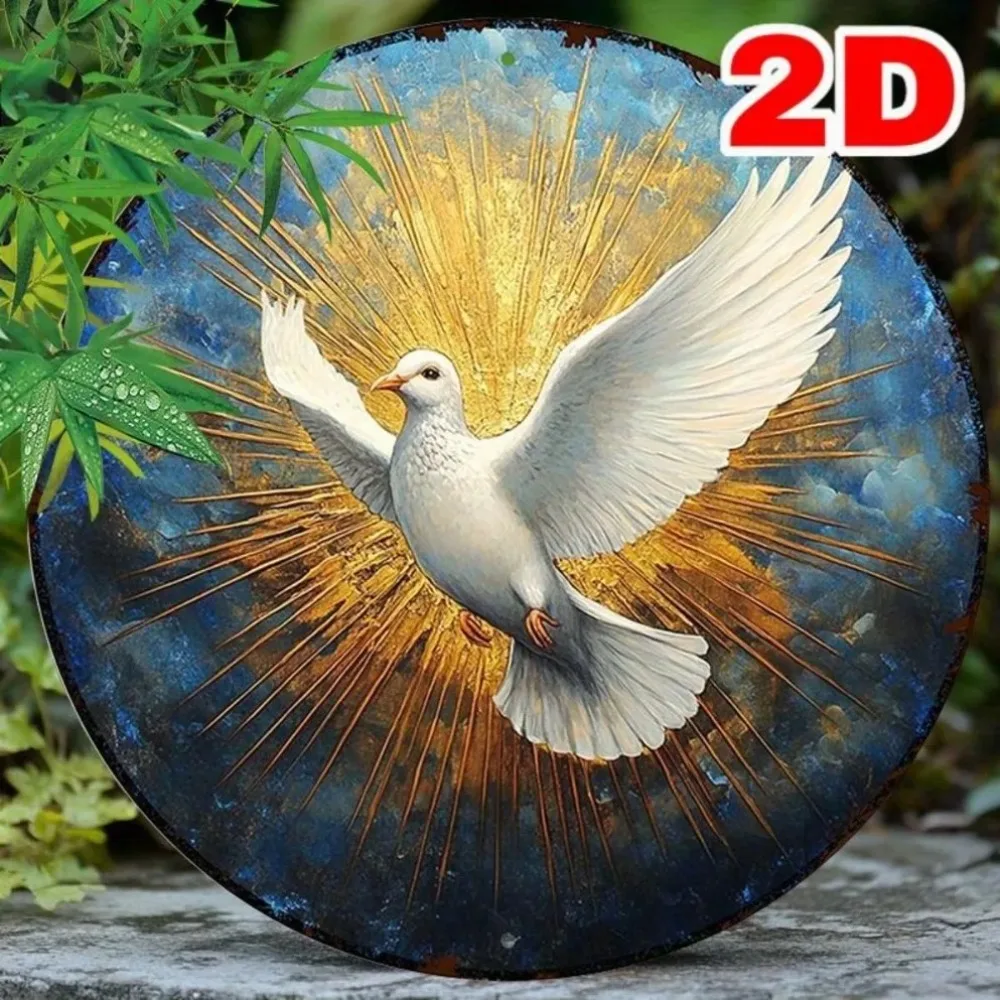 Generic 1PC Holy Spirit Dove Aluminum Sign 2D Metal Wall Art Religious Inspiration Decor Durable Easy Hanging 1PC