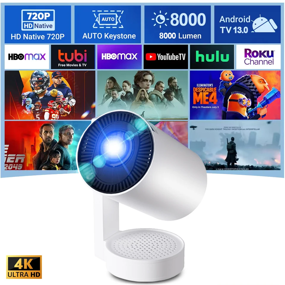 

New Android13 Projector 4K Native 1080P Auto Focus Native 290ANSI Dual Wifi BT5.0 Air Mouse Voice Home Cinema Outdoor Movie 2025