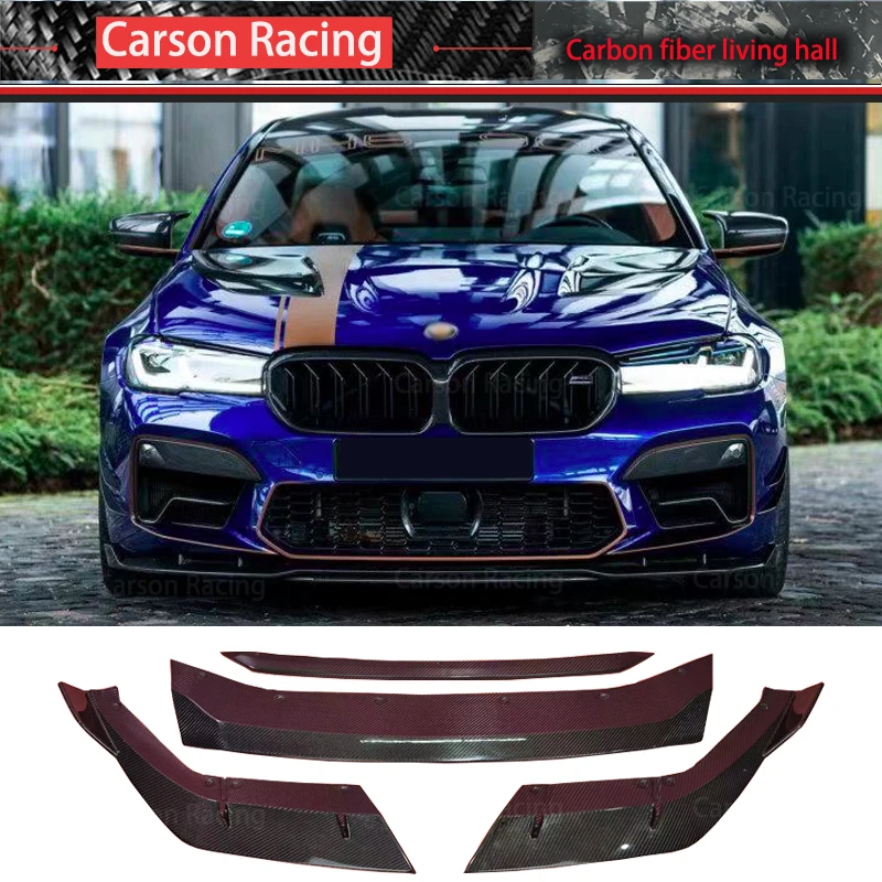 

For M5 F90 LCI Add MP2 Type WET Carbon Fiber Chin Spoiler Front Splitter Bumper Front Lip 2021+ M5 Forge Carbon Fiber lip