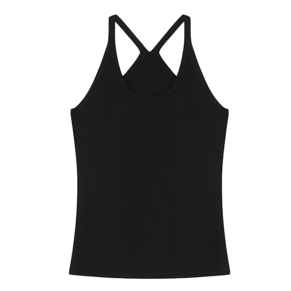

Summer Solid Color Vest Suspender Casual Sleeveless Tank Top Slimming Camisole Cropped Top Women