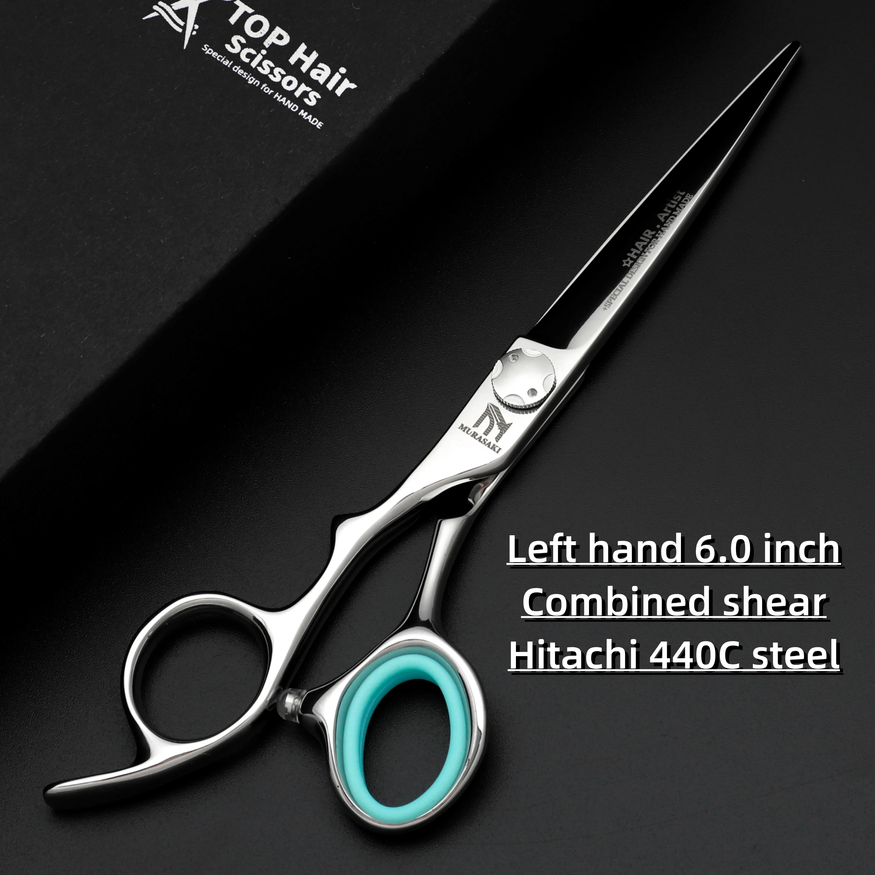 Professionelle Linkshänder-Schere, 6-6,5-6,8 Zoll Haarschneideschere, Japanischer 440C Stahl, Hochwertiges Friseurzubehör – Detail 4