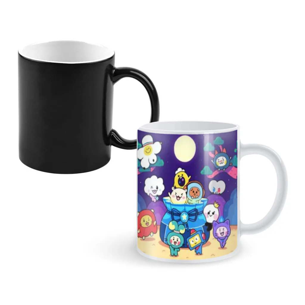 

L-LINE Friends Newest Design Coffee Mugs Heat Color Changing Milk Tea Cup Colorcup For Birthday Gifts