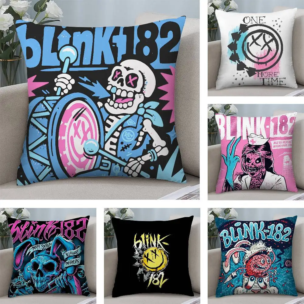 Punk band B-BLINK-182 fronha quadrada dupla face impressão capa de almofada para sofá casa decoração da câmara presente