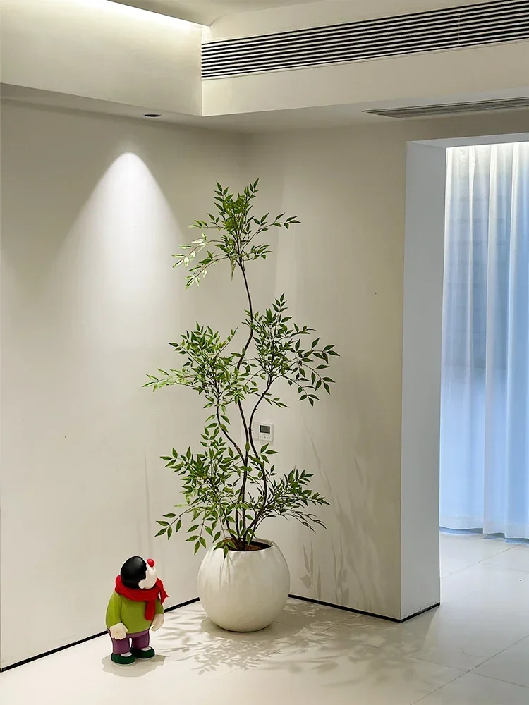 Biomimetic fake trees, high-end light luxury flowers, large floor to ceiling potted plants