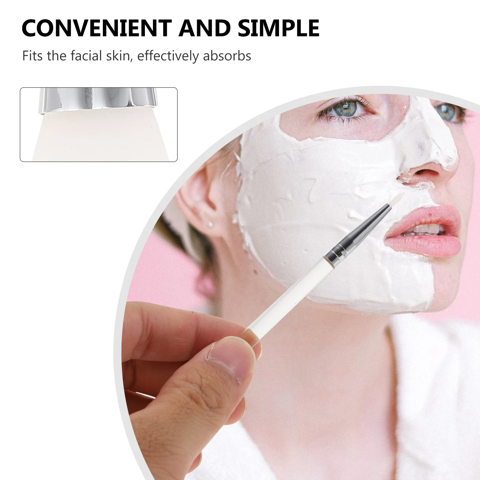 

7Pcs Woman Brush Silicone Facial Mask Brush Acrylic Handle Makeup Accessories Tools Practical Set