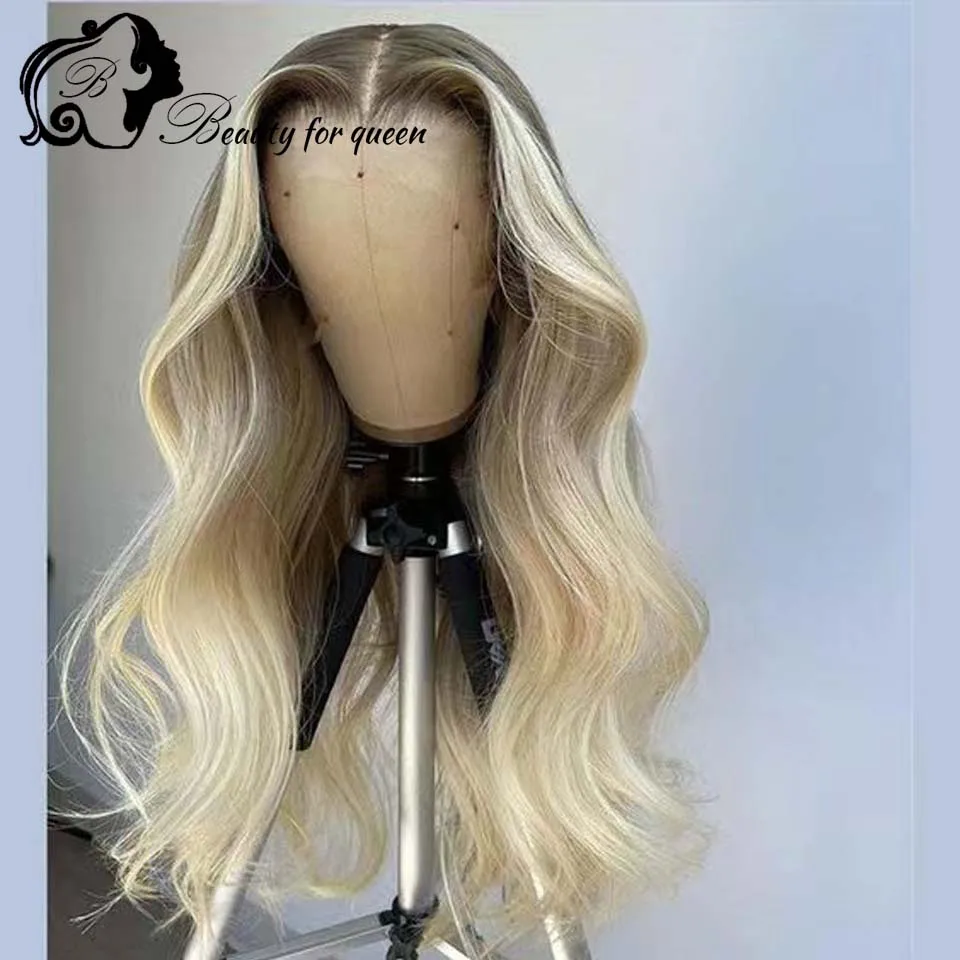 High Gloss Colored Synthetic And Blend Lace Wigs 200% Density For Women Purple Glueless Wigs Premium Silky Human Hair Wig