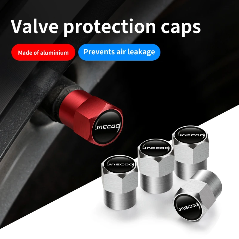4Pcs Car Wheel Tire Valve Caps Tyre Rim Stem Dustproof Covers For Chery JAECOO J5 E5 J6 J7 J8 Tansuo 06 Exterior Accessories