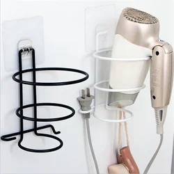 Estante para secador de pelo montado en la pared, Soporte para Baño y Hotel, estantes para secador de pelo, sin perforación colgador, almacenamiento, accesorios de baño