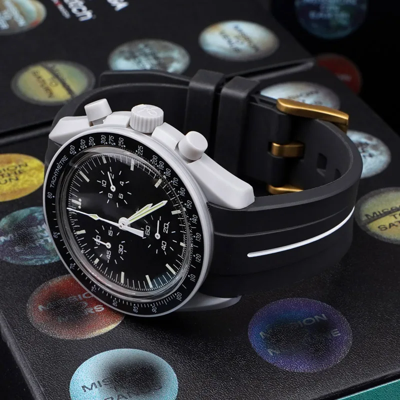 Nieuwe 20mm Gebogen Einde Rubberen Horlogeband Voor Omega voor Moonswatch Joint Constellation Horlogeband Mannen Waterdichte Sporthorloge band
