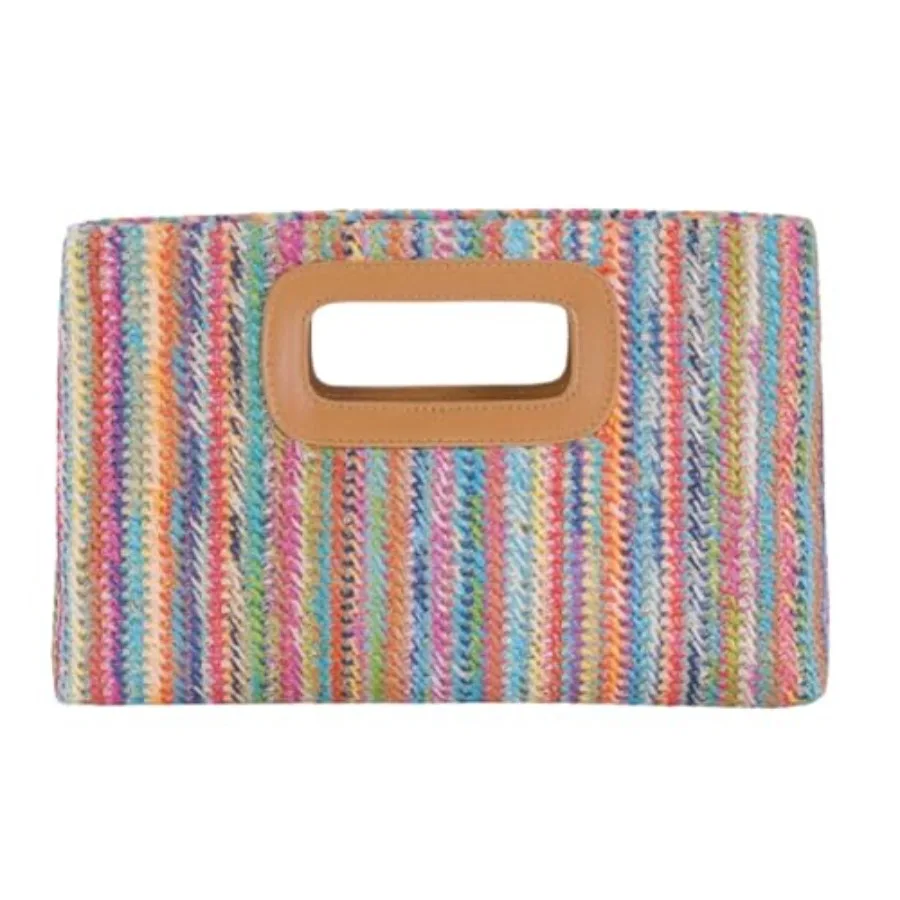 

Natural Straw Flat Clutch Women 2026 Boho Purse Top Handle Crossbody Handbag Stylish Woven Envelope Wallet Evening