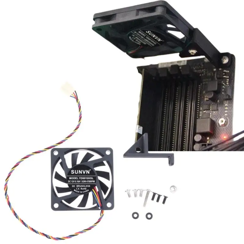 

【Y】1 Set DDR Cooling Fan Module Motherboard Memory Cooling Adjustable Single Leg Steering Memory MOSFET Cooling Bracket