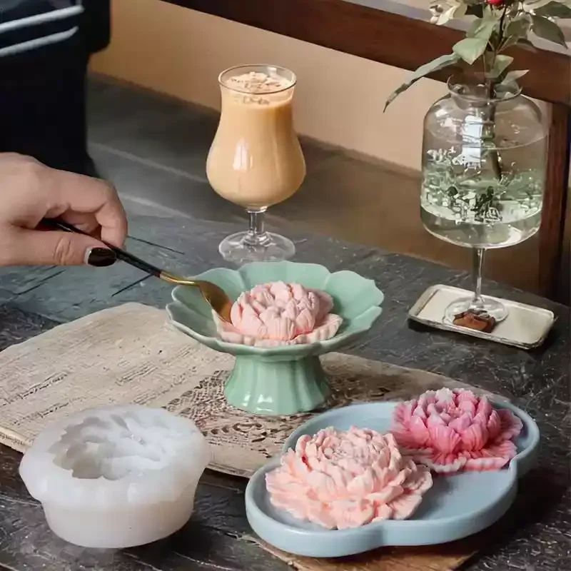 New Chinese Style Lotus Mousse Cake Silicone Mold Hotel Dessert Tea Jelly Lotus Cake and Fruit Abrasives