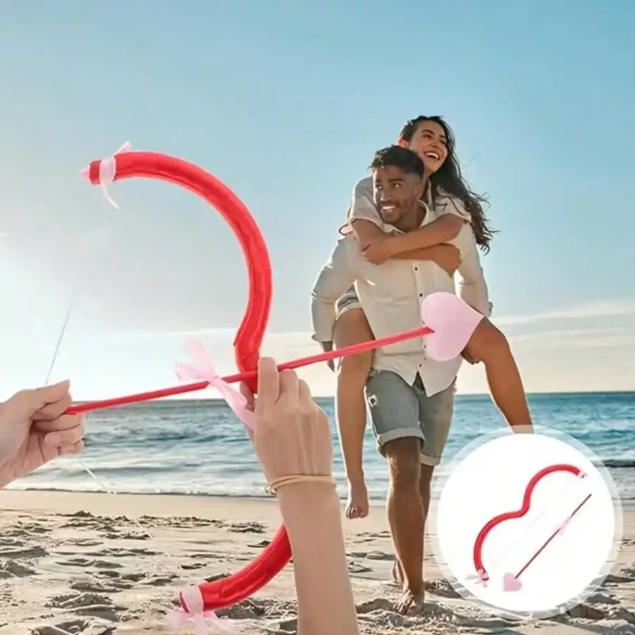 Cupid Heart Bow Arrow Prop, Valentine Party Cosplay Accessory, Halloween Costume Photo Studio Decor, Role Play Party Favor Gift