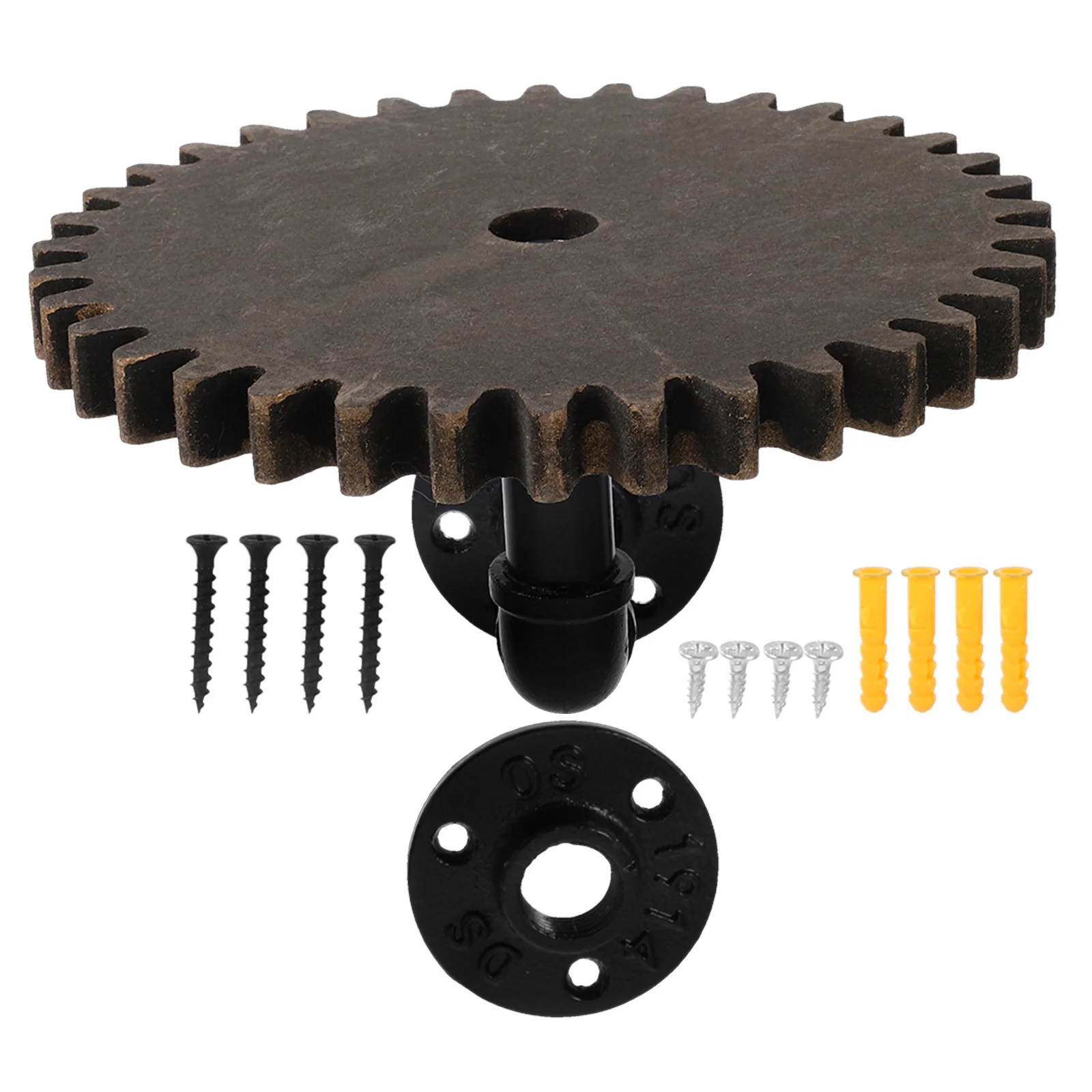 

1 Set Retro Water Pipe Wall Shelf Industrial Floating Corner Bookshelf With Steampunk Gears Vintage Brackets Rustic Wall Mounted