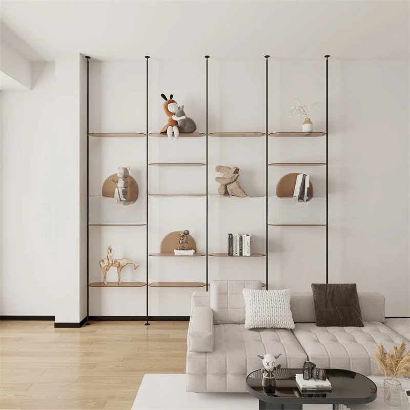 

Shelf Medieval glass bookshelf Through top display shelf Office decoration multi-layer