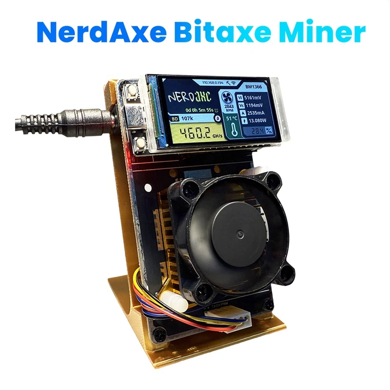 Nerdaxe Nerdminer 500Gh/S Bitaxe BM1366 ASIC Chip Vertical Miner Solo Lottery BTC Miner Lottery Mining Miner