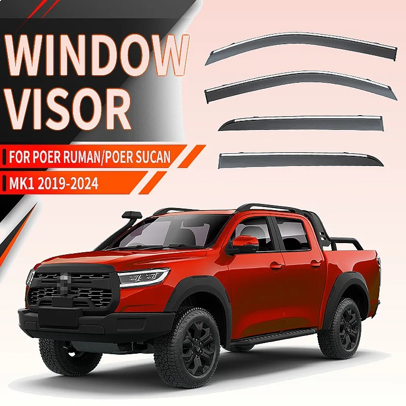 

For Great Wall GWM Poer Ruman Sucan 2019 Car Window Visor Rain Sun Shade Awning Auto Accessories