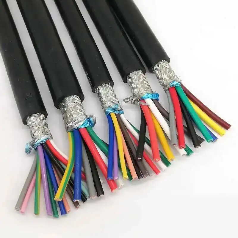 

22AWG 0.3mm2 Cable Wire Multi-core RVVP 2/3/4/5/6/7/8/10/12/14/16/20/24 Anti-interference Control Inverter Signal Line Shielded