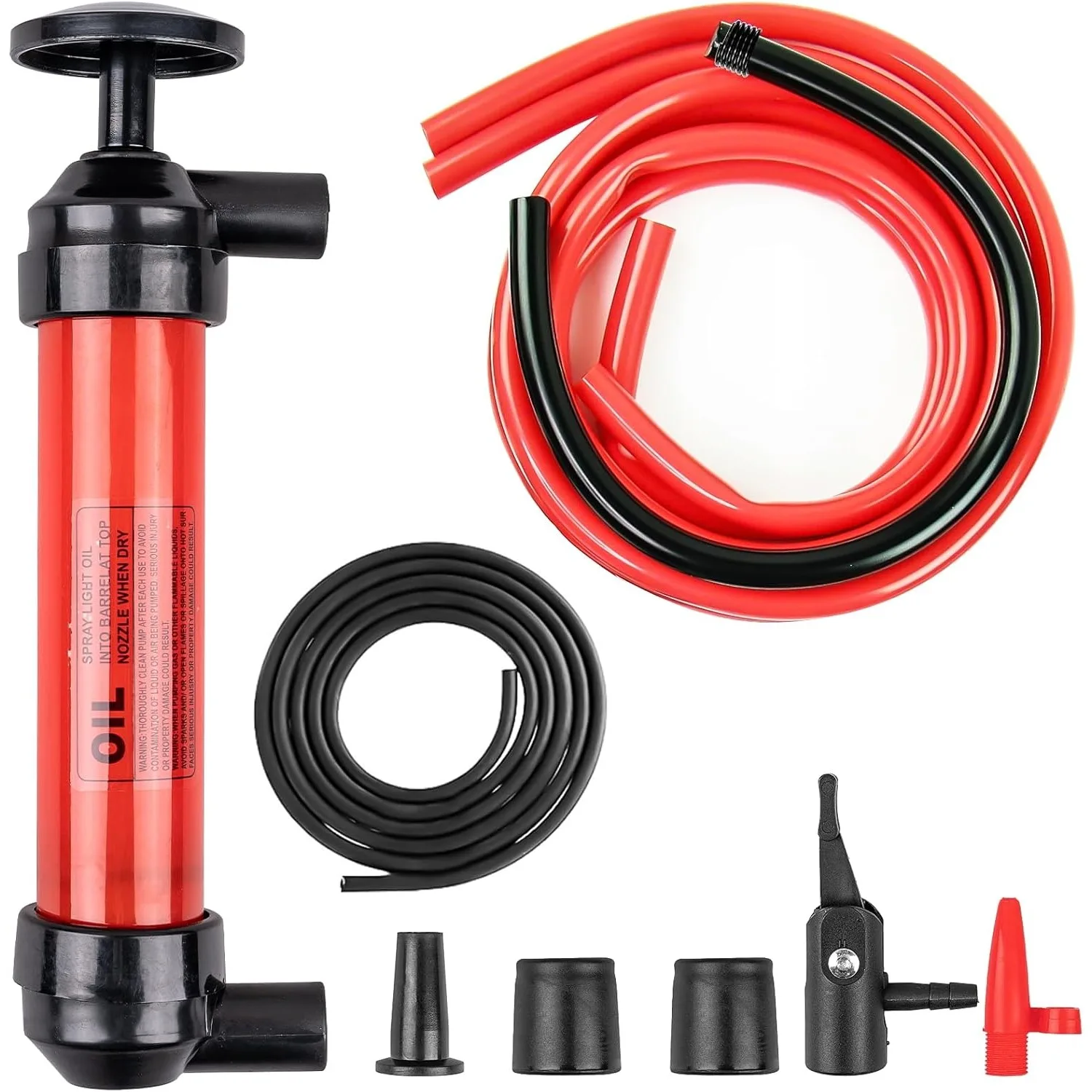 Multi-Purpose Siphon Transfer Pump Kit with Dipstick Tube | Fluid Fuel Extractor Suction Tool for Oil Gasoline Water Liquids