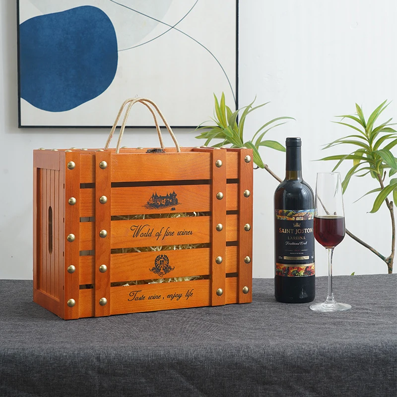 Wooden Luxury Wine Rack Red Storage Wine Rack  Retro Champagne Accessories Holders Home Wine Bottle Range Holders Homeware