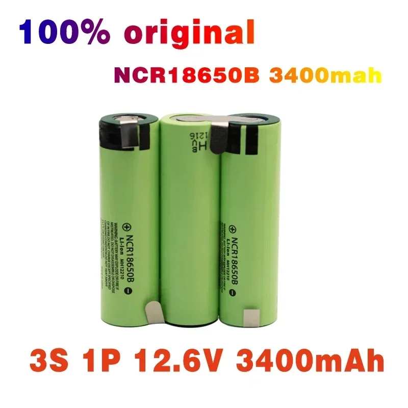 100% NEW NCR18650B 12V 16.8V 21V Battery Pack （3400mAh-6800mAh） 20A Discharge Current for Shura Screwdriver Battery