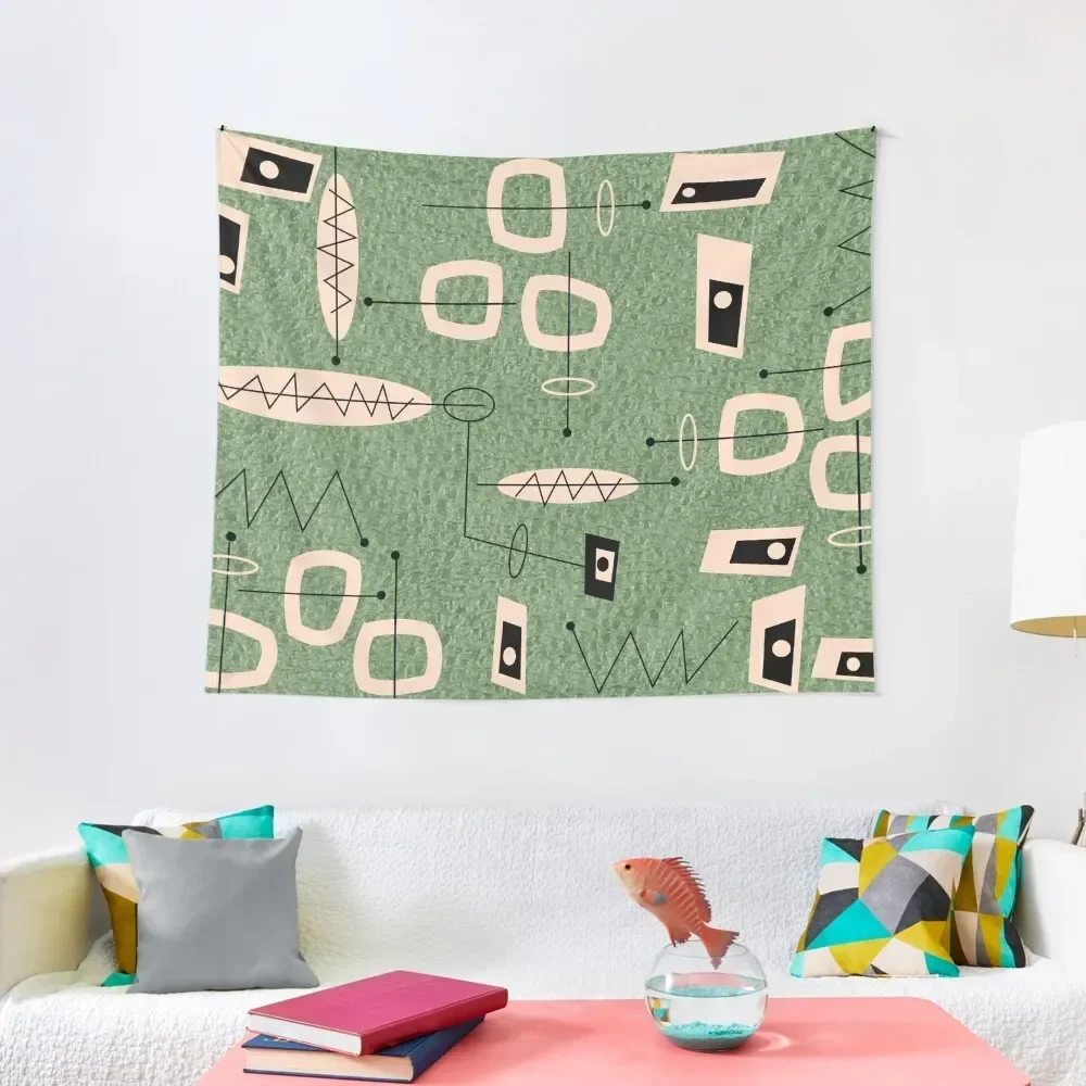 

Mid-Century Modern Green Abstract Tapestry Room Decor Aesthetic Bedroom Decoration Tapestry