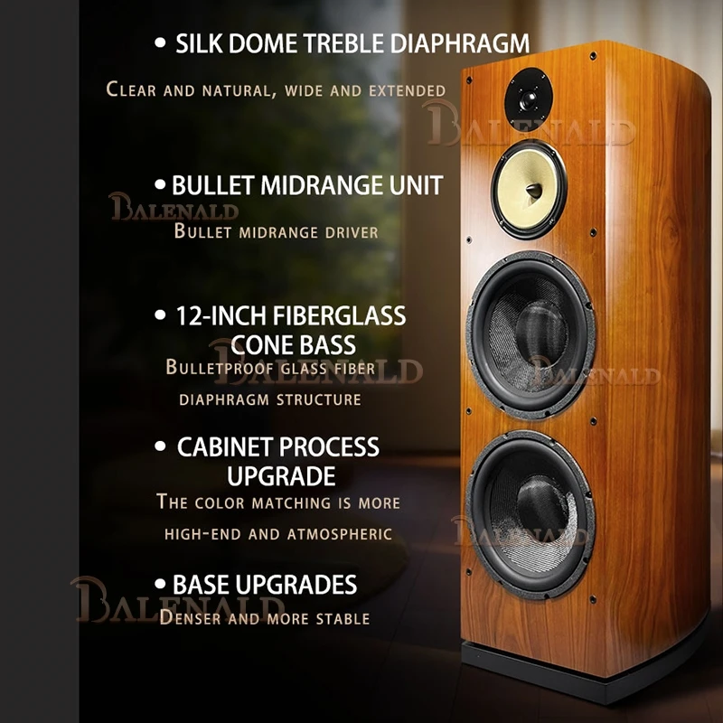Home Theater System BA-12 Dual 12-inch Bass Fever-grade Hifi Floor-standing Three-way Speaker Audio Home