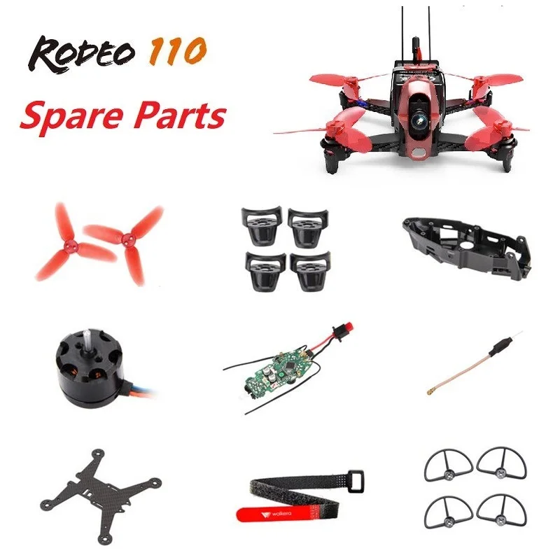 Walkera Rodeo 110 RC Drone pezzo di ricambio elica lama Guard Motor ESC Power Board Camera Landing Charger scheda fissa