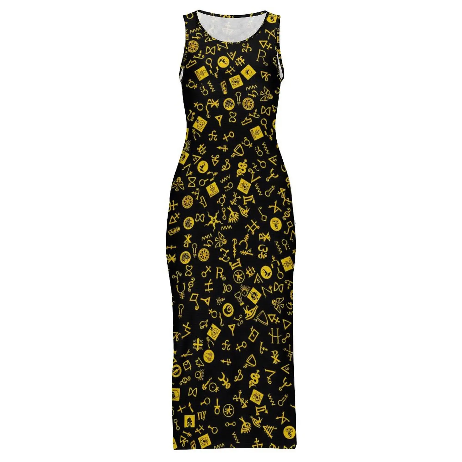黄色と黒の占星術ボディコンドレス春シンボリコンナイトクラブマキシドレスレディースデザインストリートドレスビッグサイズ 4XL