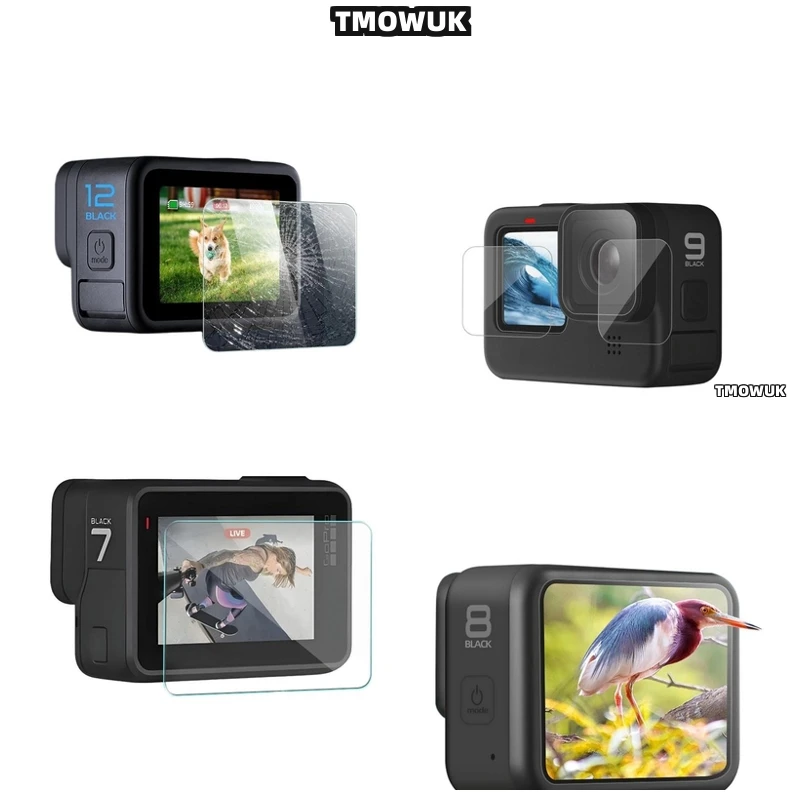 

For GoPro Hero12 11 10 9 Tempered Glass Screen Lens Protector HD 9H Anti-Scratch Full Guard Front & Back