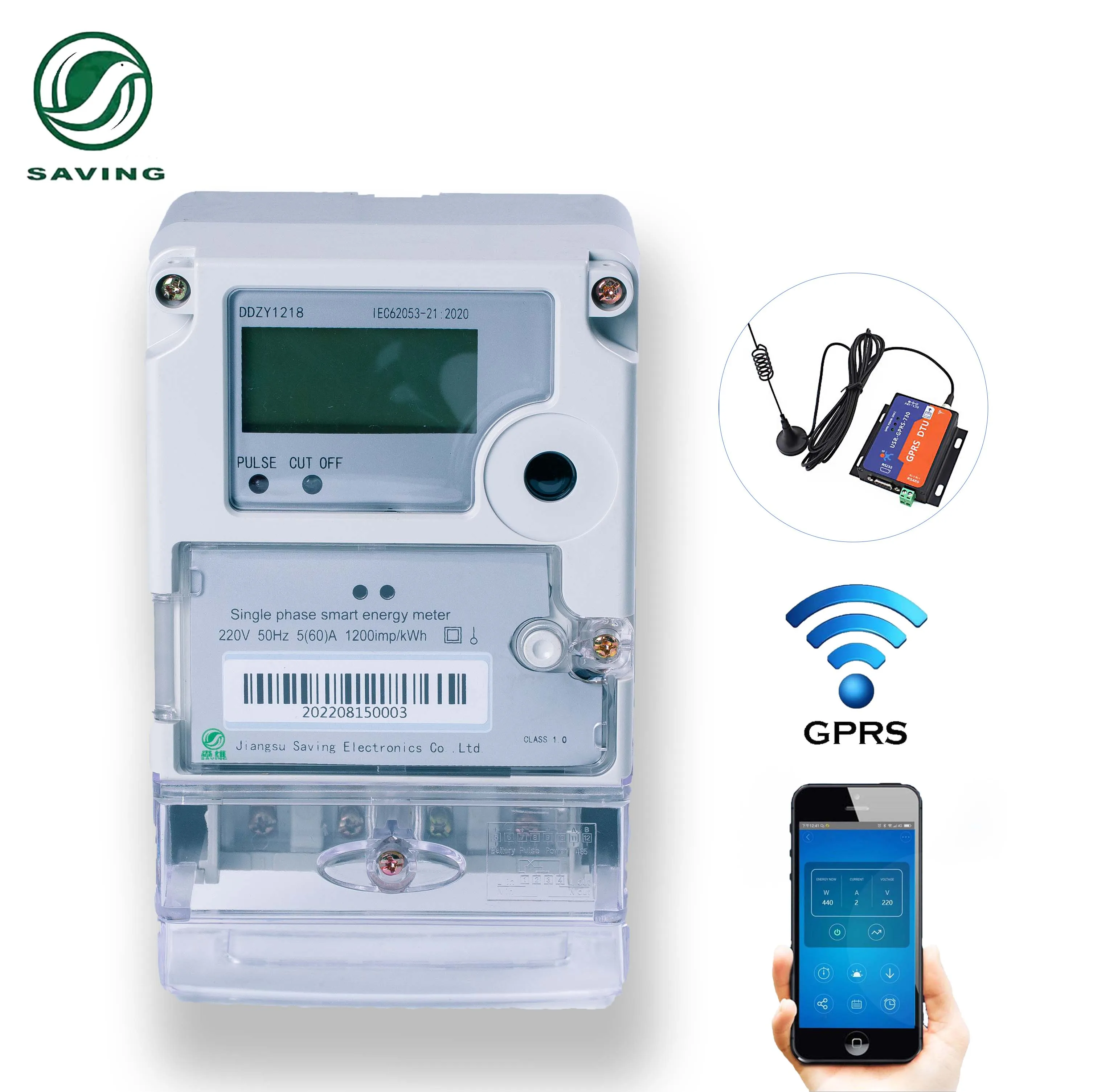 

Single Phase Prepaid Electric Energy Meter Cost Control Remote Smart Energy Meter With Gprs Wireless Communication