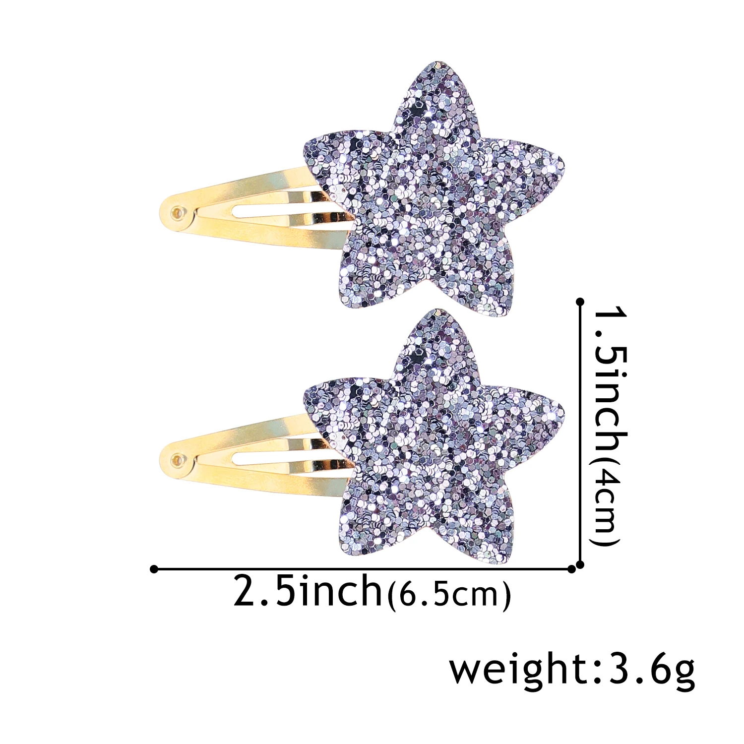 2/8pcs Sparkly Star Hair Clips Kids Glitter Star Shaped Hairpins Girls Alloy Snap Barrettes Clips Kids Children Hair Accessories