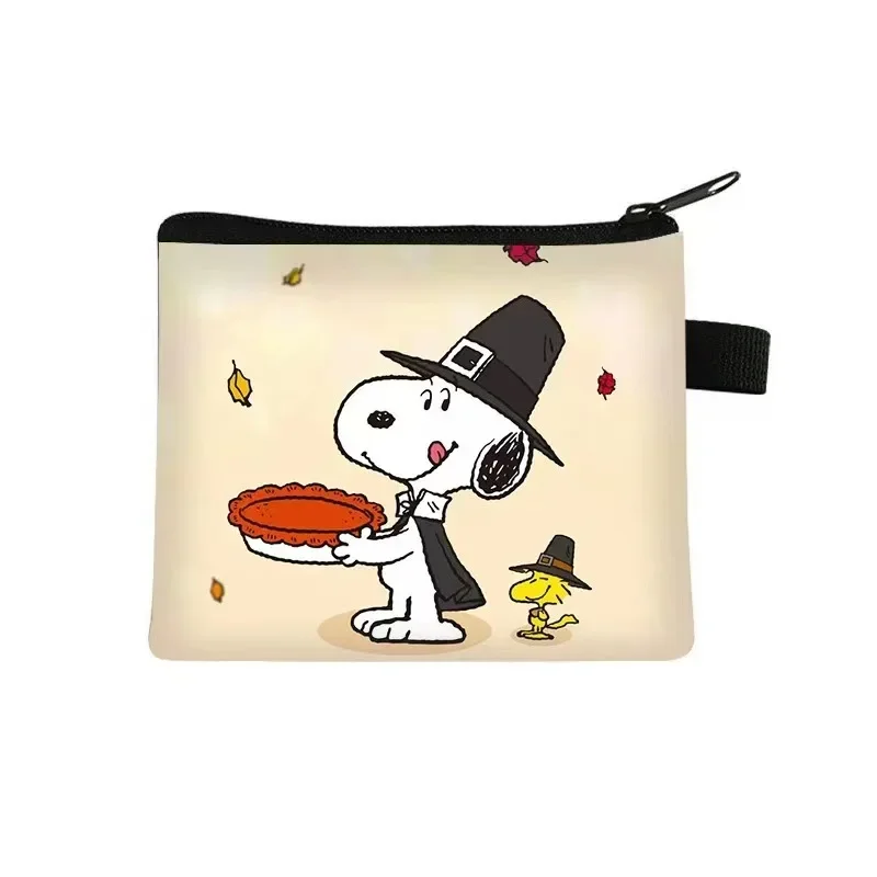 Snoopy Wallet Portable Storage Bag Girl Coin Purse Makeup Bag Boy Cartoon Mini Children Travel Zipper Bag Students Birthday Gift